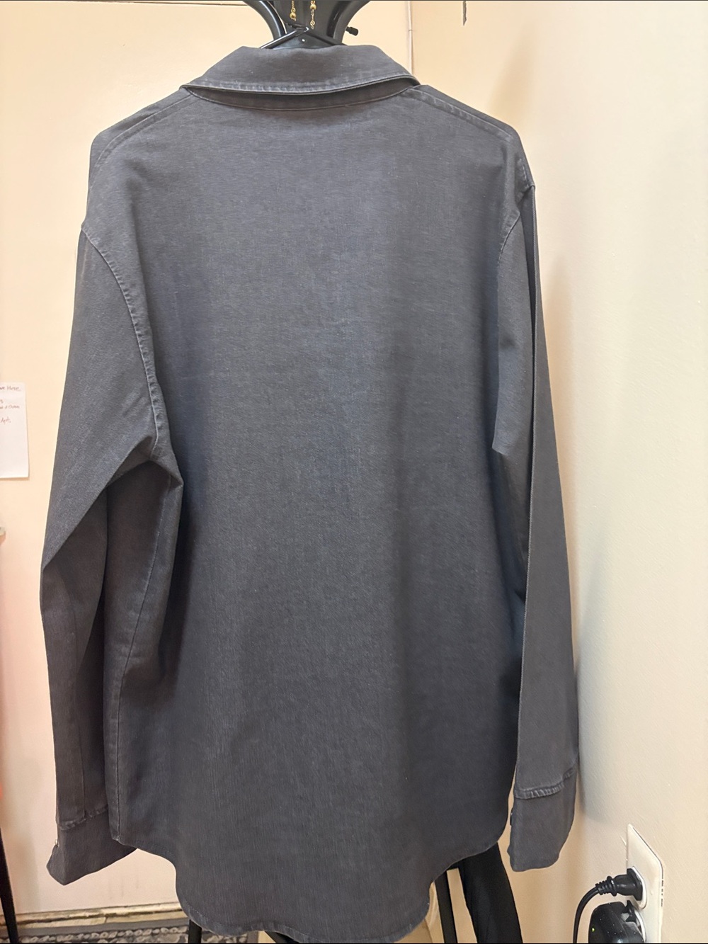 Washed Black Denim Button-Up Shirt NWOT - Picture 7 of 10